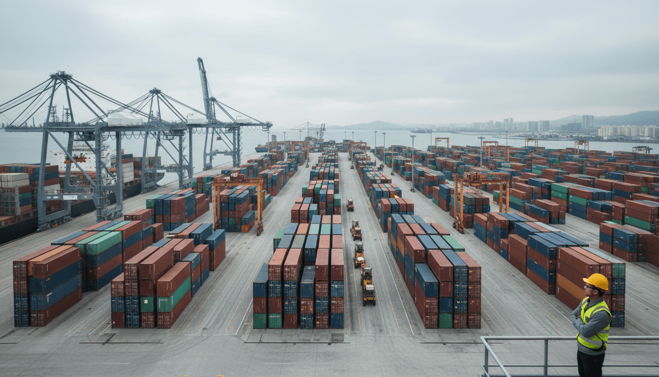 Import coordination showing vehicle shipping and cargo handling